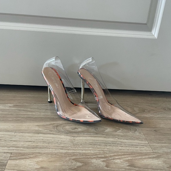Nasty Gal Clear Leopard Print Heels - Picture 1 of 3